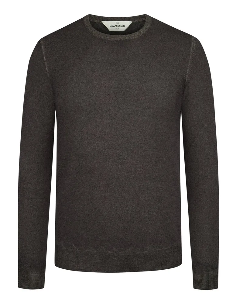 Gran Sasso Pullover aus Schurwolle mit Rundhalsausschnitt in Braun