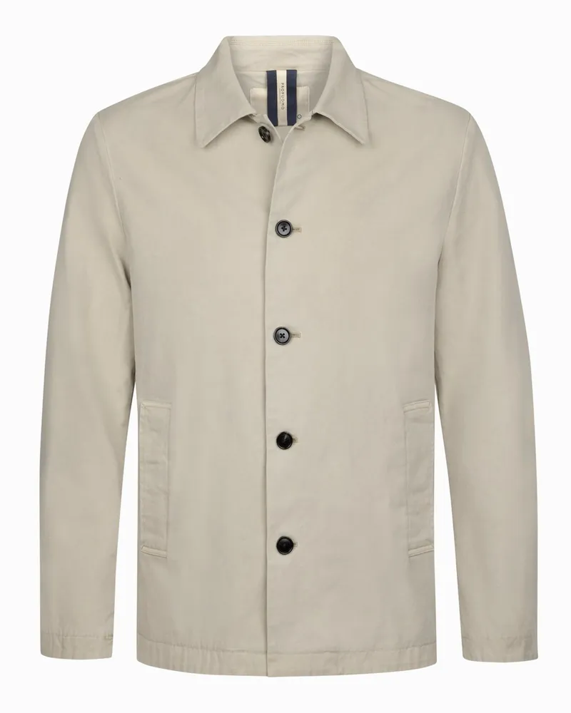 Profuomo Overshirt aus einem leichten Baumwoll-Canvas in Beige