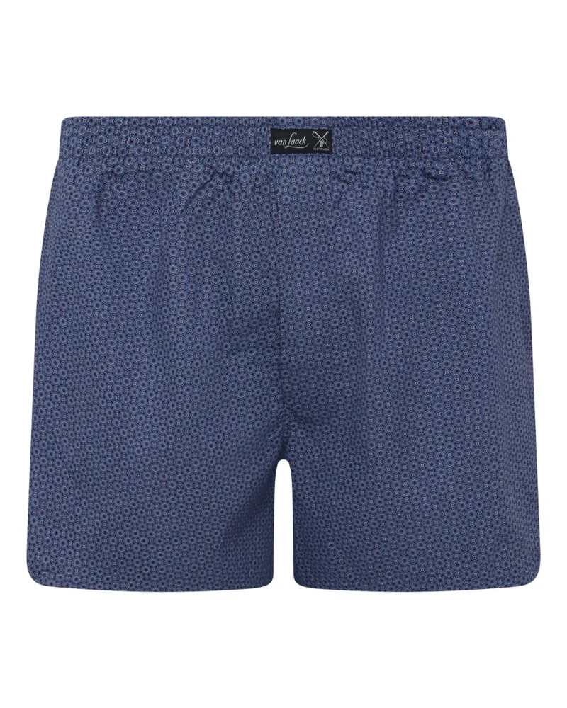 van Laack Boxershorts aus Baumwolle mit Kleinmuster in Blau