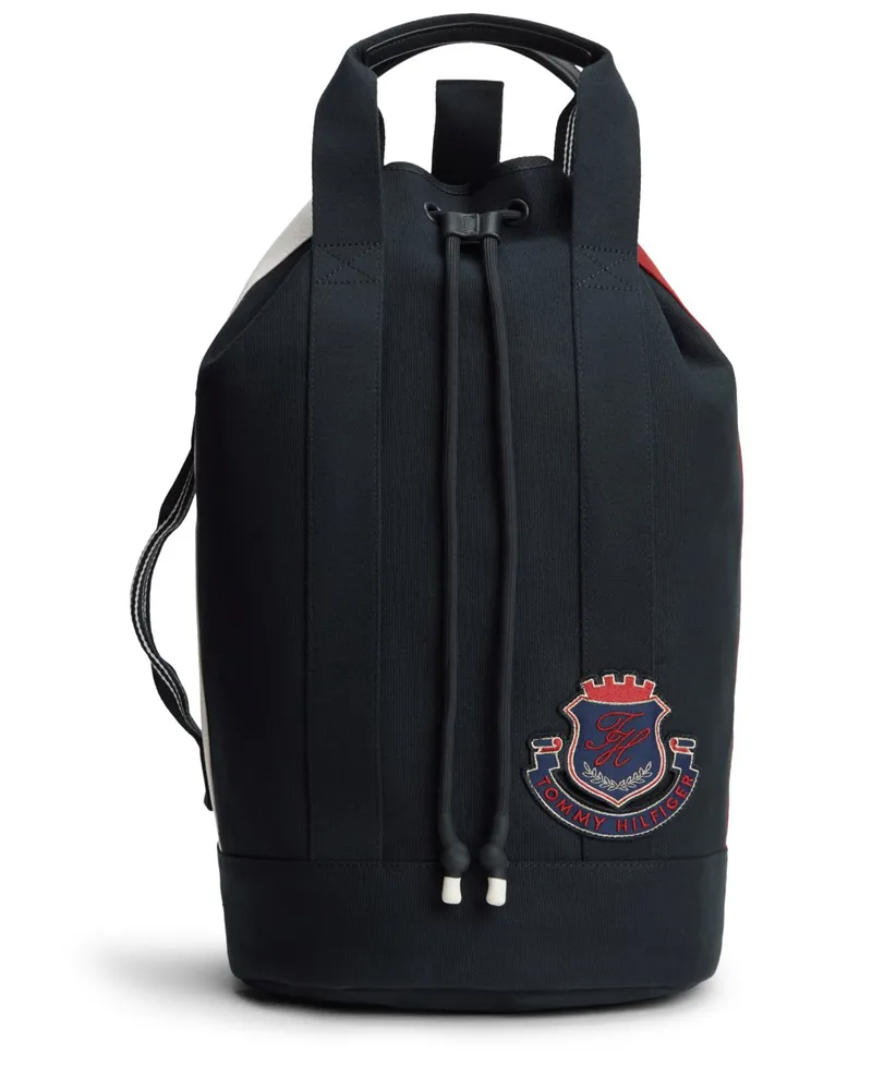 Tommy Hilfiger Crossbody Sling Bag aus einem Baumwollcanvas in Marine