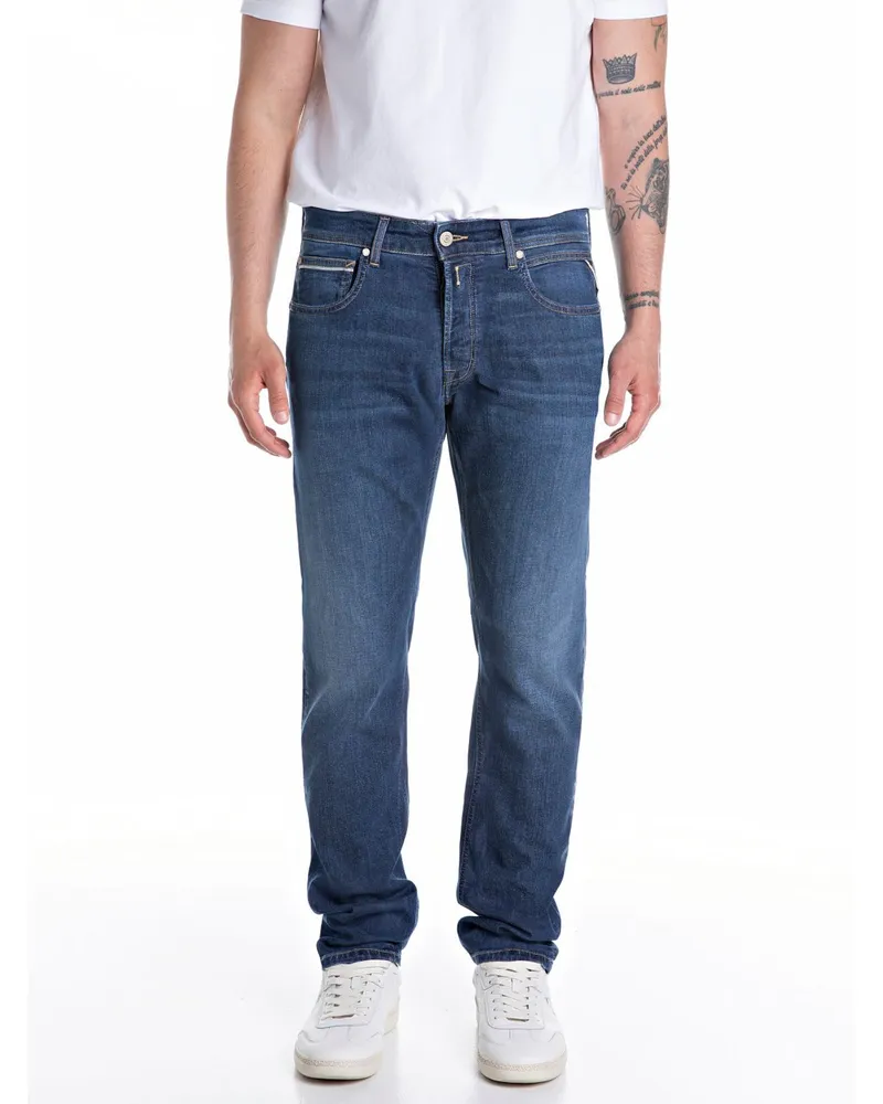 Replay Jeans Grover mit Stretchanteil, Straight Fit in Marine