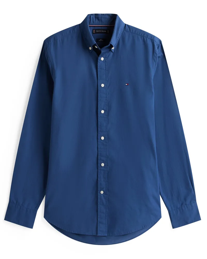 Tommy Hilfiger Flex Technology-Hemd in Popeline-Qualität, Regular Fit in Denim