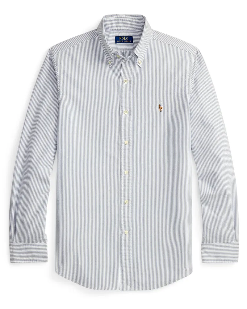 Ralph Lauren Oxfordhemd mit feinem Streifenmuster, Custom Fit in Marine