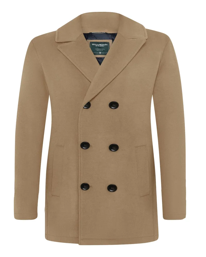 Wellington of Bilmore Cabanjacke aus Schurwolle und Kaschmir mit Wattierung in Beige