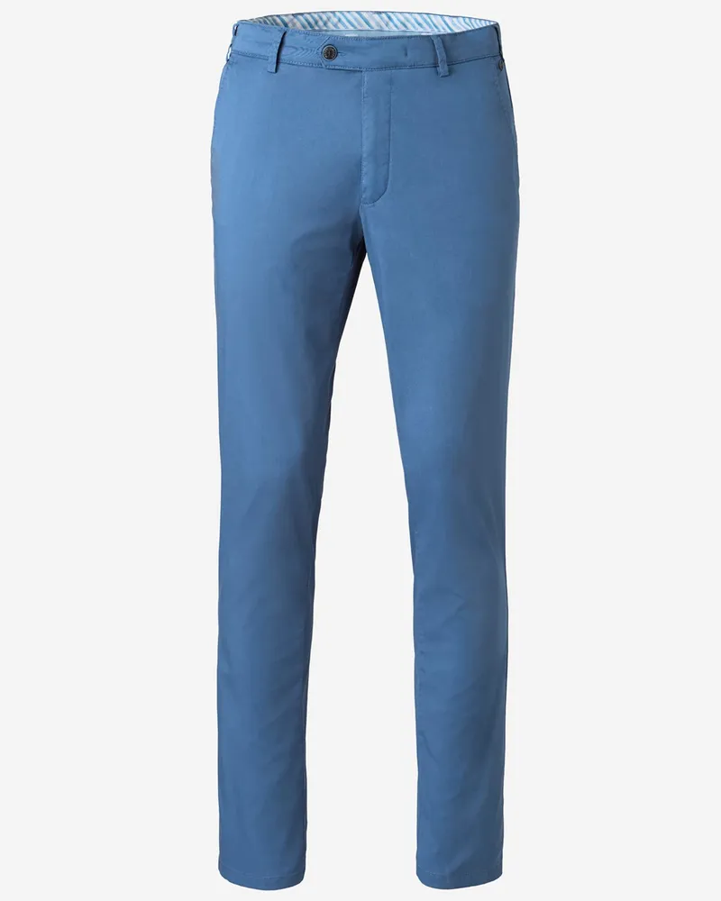 Meyer Hosen Chino Paris aus Bio-Baumwolle mit Stretch, Modern Fit in Blau