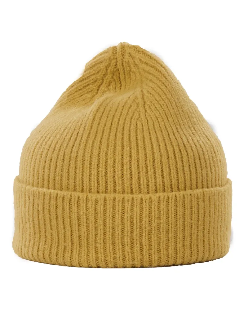 Le Bonnet Softe Strickmütze aus Lammwolle und Angora in Gelb