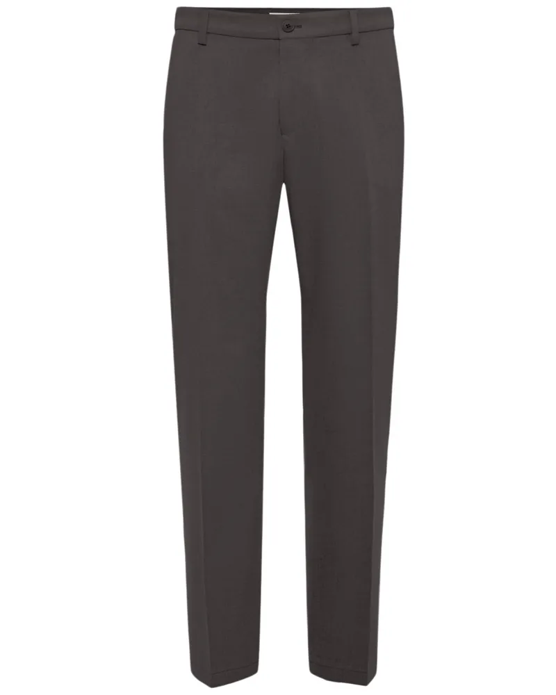 Drykorn Flanellhose mit Stretch und Dehnbundeinsätzen, Regular Fit in Dunkelbraun