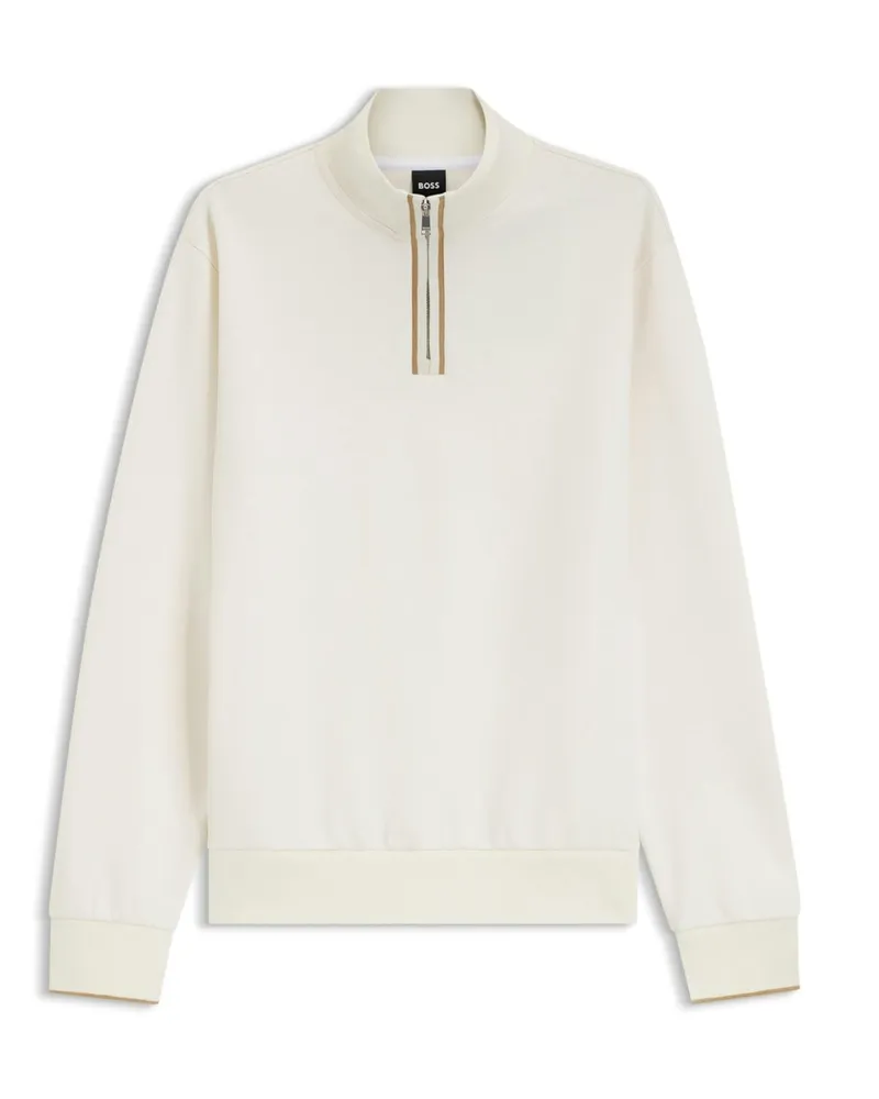 HUGO BOSS Troyer aus Baumwolle in Waffelstrick in Offwhite