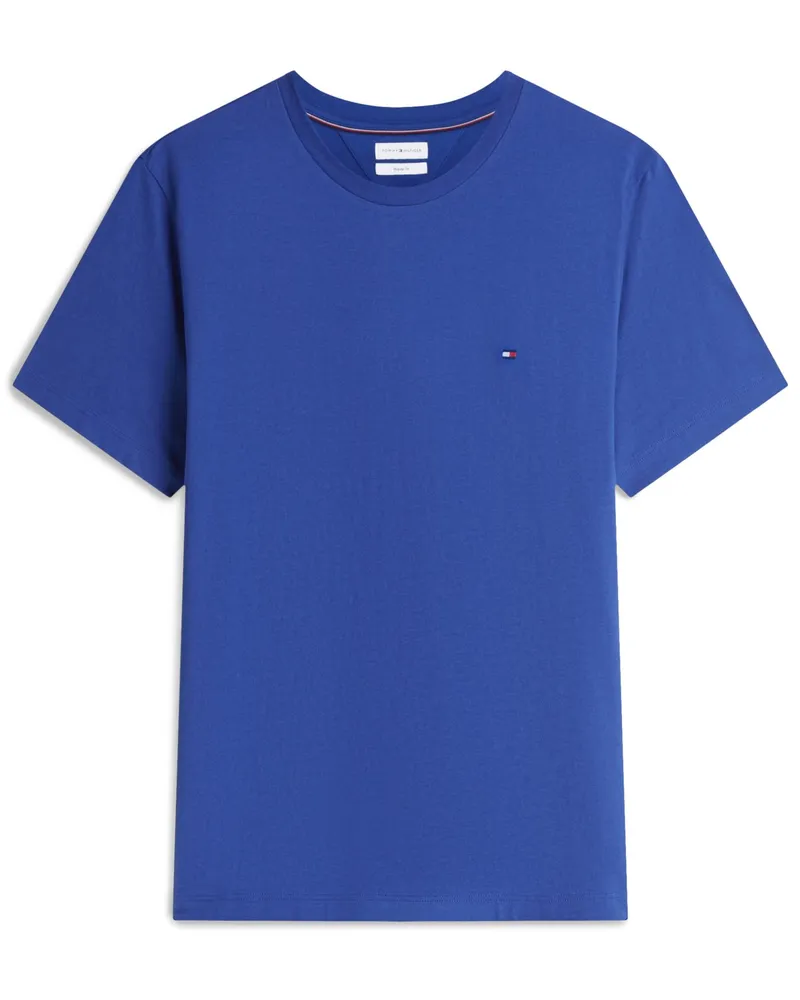 Tommy Hilfiger Softes T-Shirt mit kleiner Logo-Stickerei, Regular Fit in Königsblau