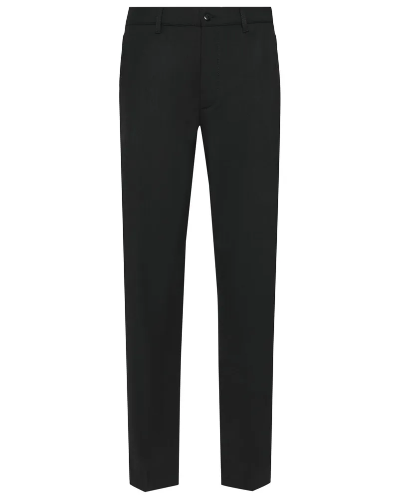 Alberto Bundfaltenhose aus einem elastischem Wollmix in Schwarz