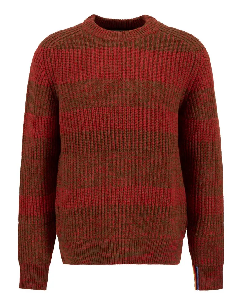 Barbour Paul Smith loves Barbour Strick-Pullover mit Ringelmuster in Rot