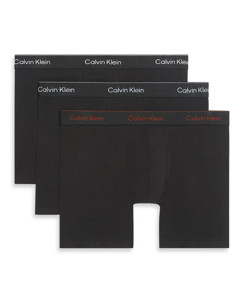Calvin Klein 3er Pack Stretch Boxer Briefs mit Label-Bund in Schwarz
