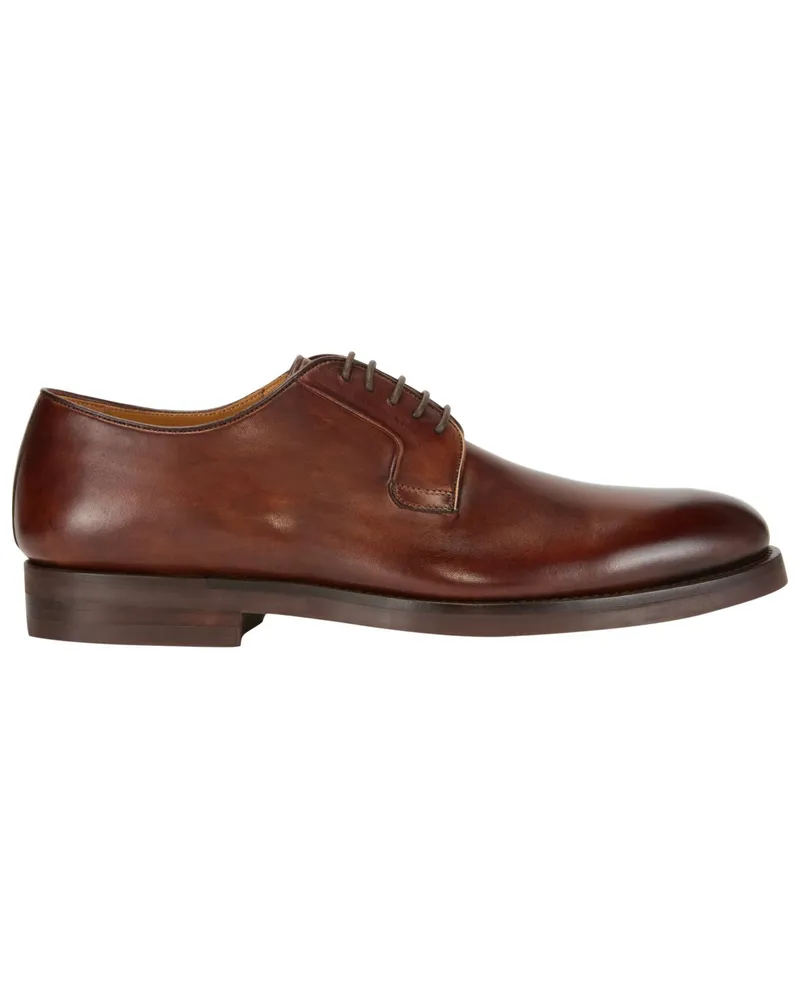 Magnanni Derby-Schuhe aus Glattleder mit Flex-Sohle in Cognac