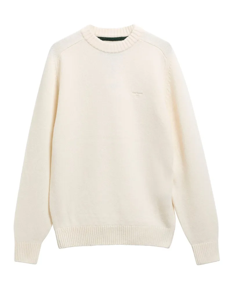 Barbour Pullover Newtown mit halsnahem O-Neck und Raglan-Ärmeln in Offwhite