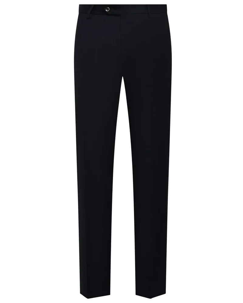 PT TORINO Flatfront Wollhose mit Bügelfalte, Slim in Marine