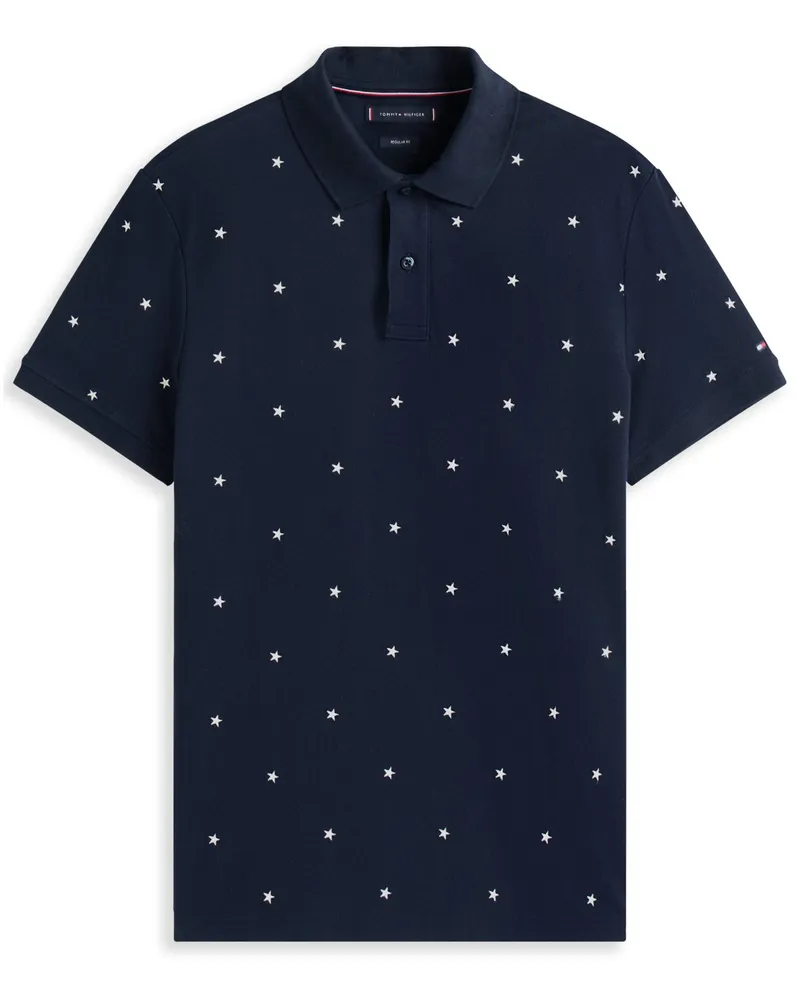 Tommy Hilfiger Poloshirt mit Muster und Stretchanteil in Marine