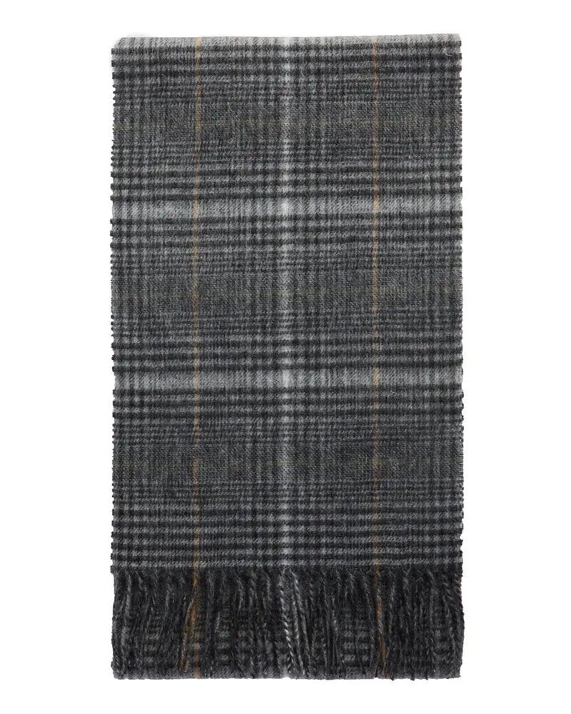 Barbour Schal aus Wolle und Kaschmir mit Check-Muster in Grau