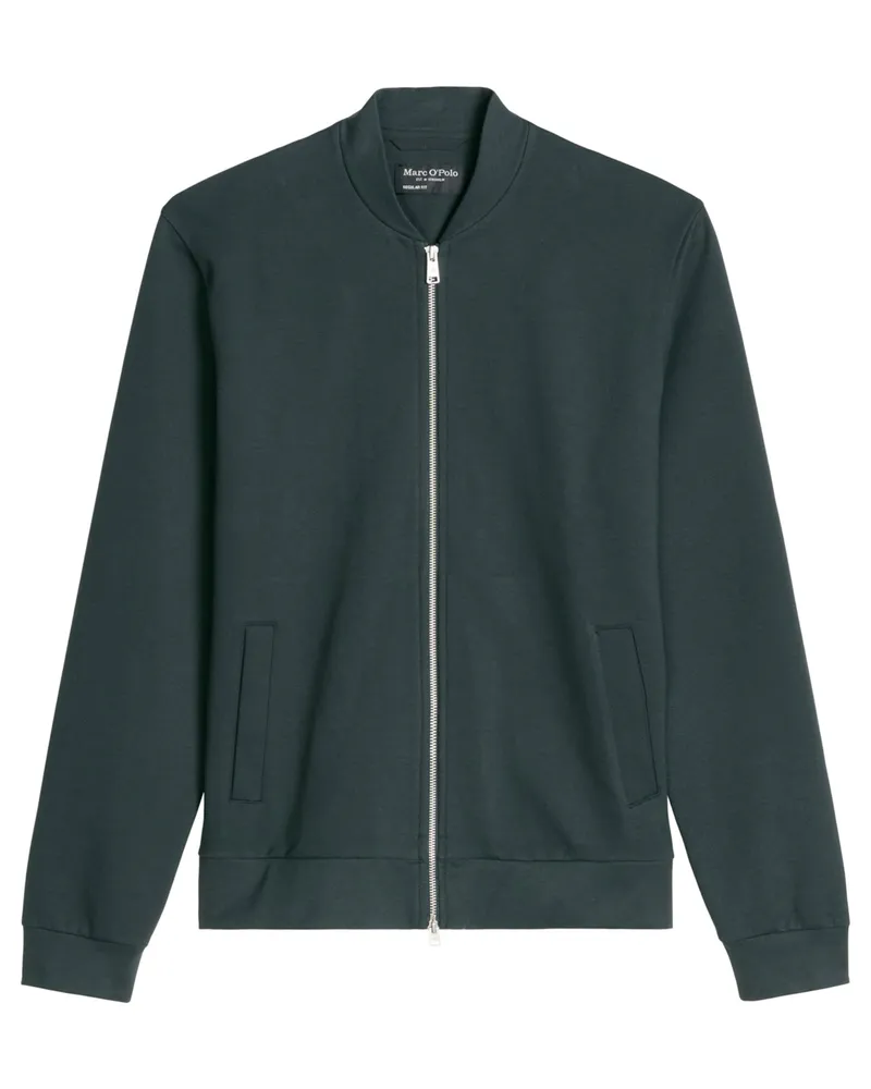 Marc O'Polo Sweatjacke aus Bio-Baumwolle und Stretch in Bomber-Optik, Regular Fit in Marine