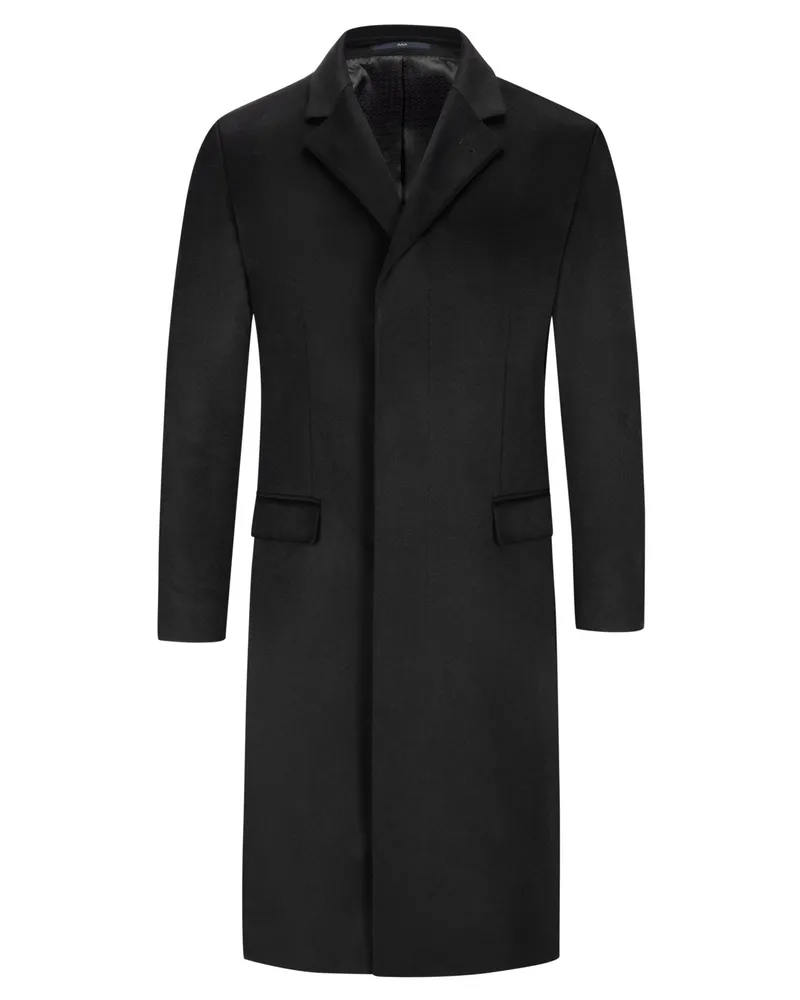 Dressler Kaschmirmantel Vico mit Spitzfasson in Schwarz