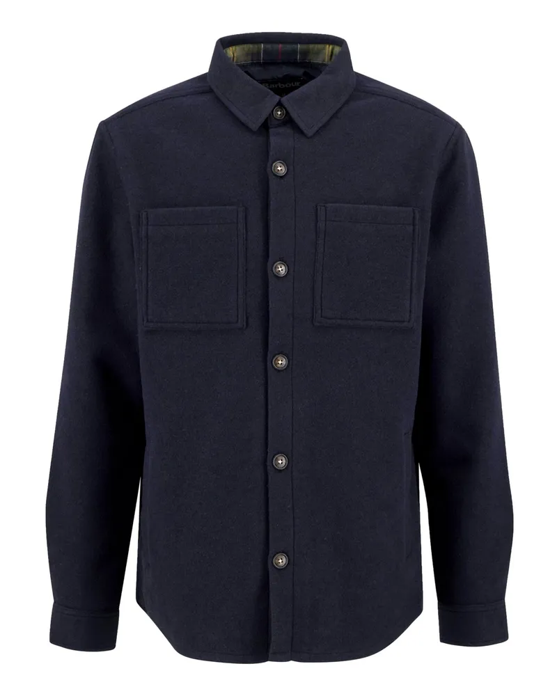 Barbour Overshirt aus einem Wollgemisch in Marine