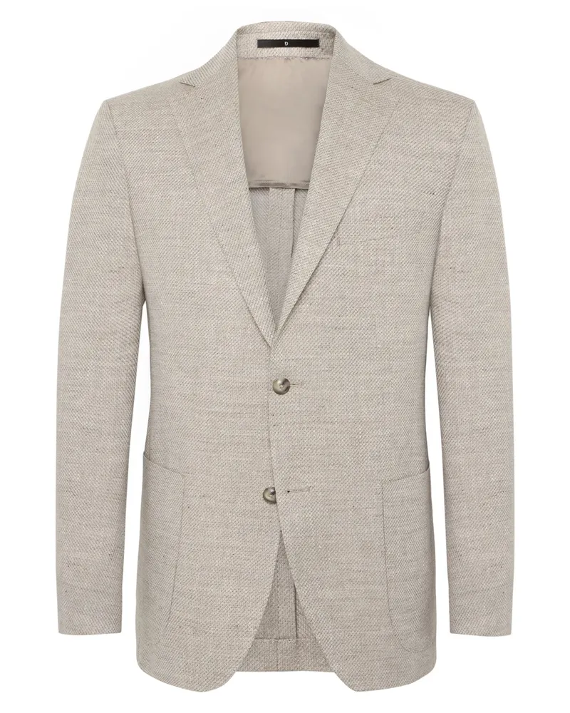 Dressler Einreiher-Sakko aus einem Leinen-Schurwolle-Mix in Beige