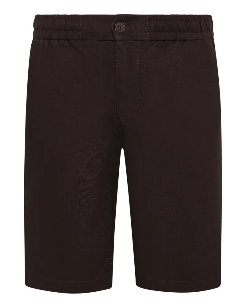 Lacoste Shorts aus Twill-Leinen-Mischgewebe, Regular Fit in Braun