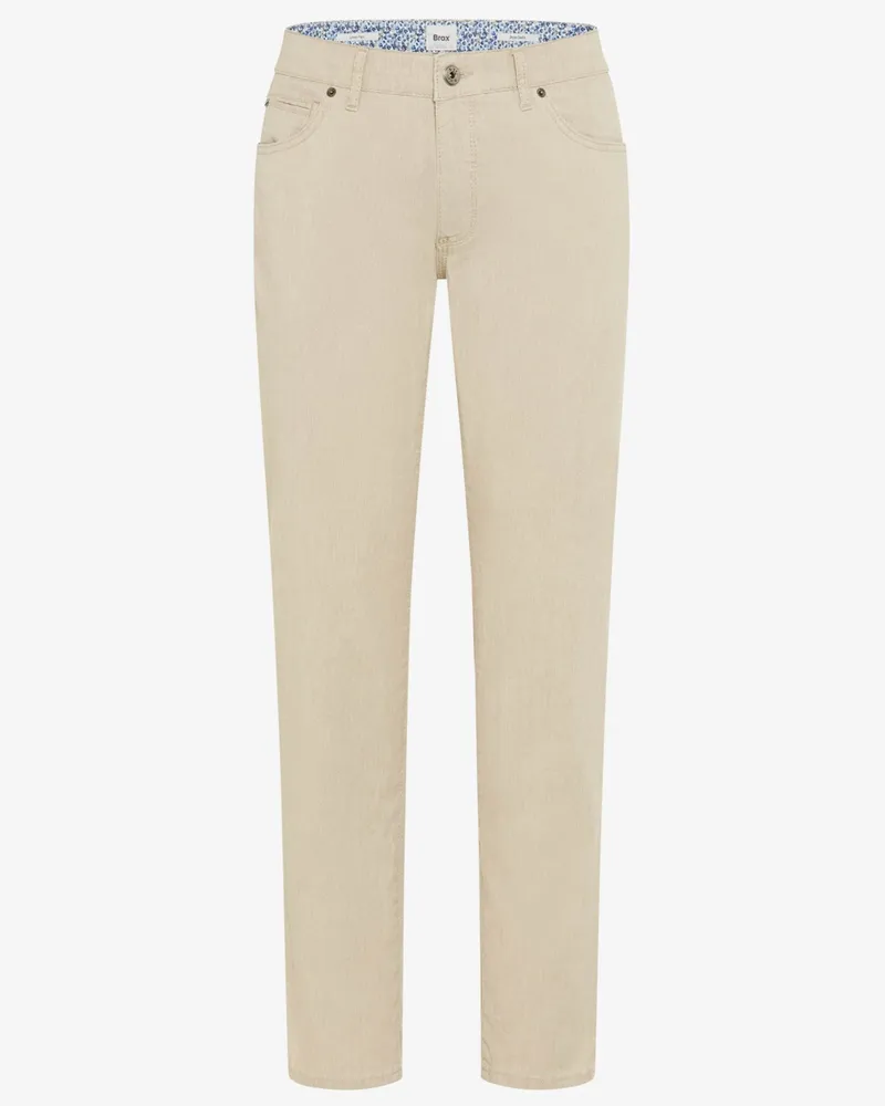 Brax 5-Pocket Hose Cadiz aus Leinen, Baumwolle und Stretch, Modern Fit in Sand