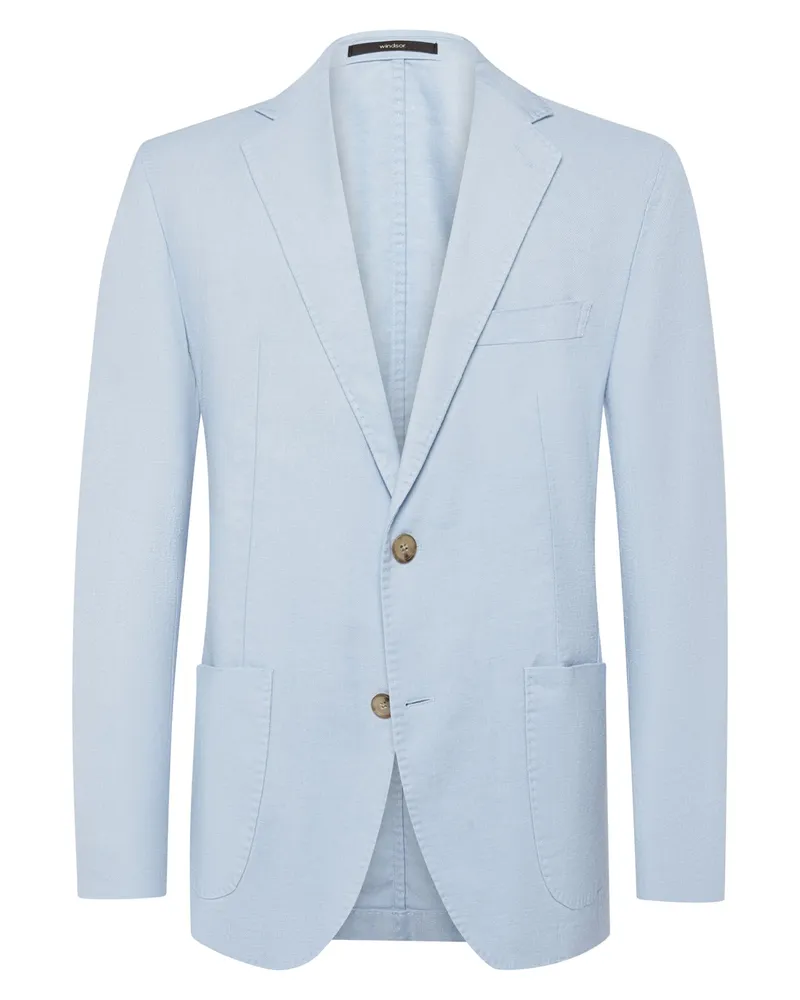 windsor. Einreihiges Sakko Giro aus einem Leinenmischgewebe, Shaped Fit in Hellblau