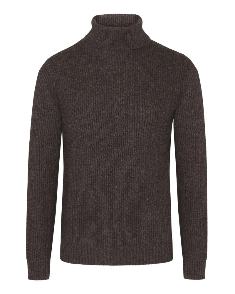 Tom Rusborg Softer Heavystrick-Rollkragenpullover aus Kaschmir in Bordeaux