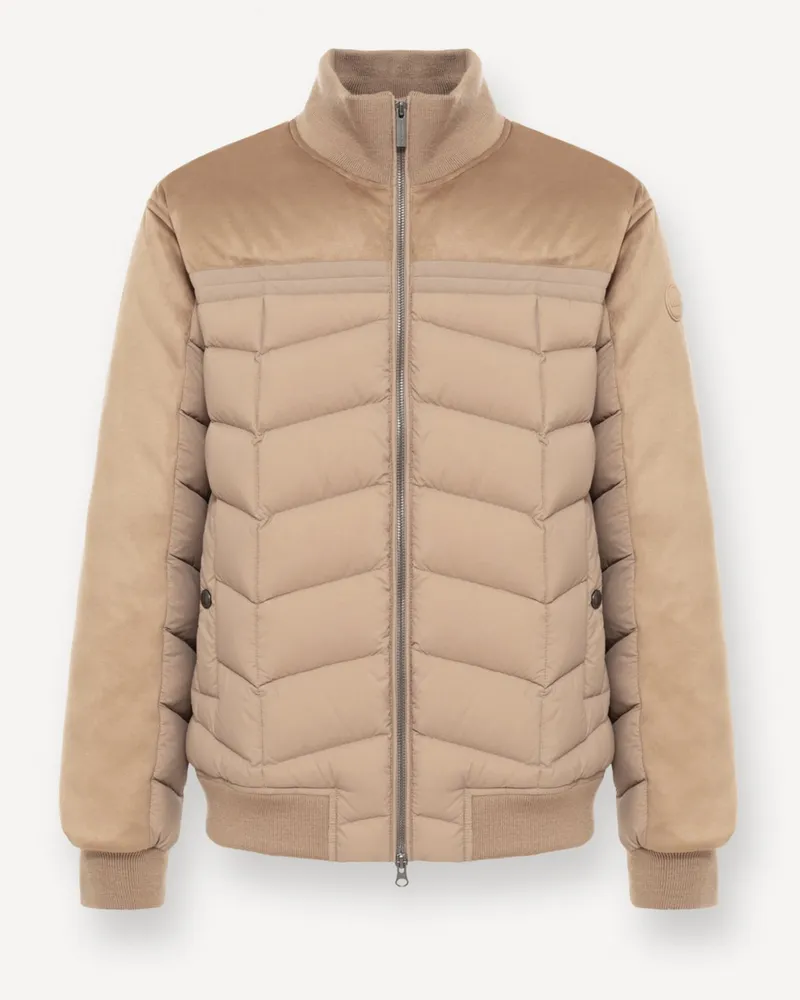 Colmar Gesteppte Daunenjacke mit Akzenten im Velours-Look in Beige