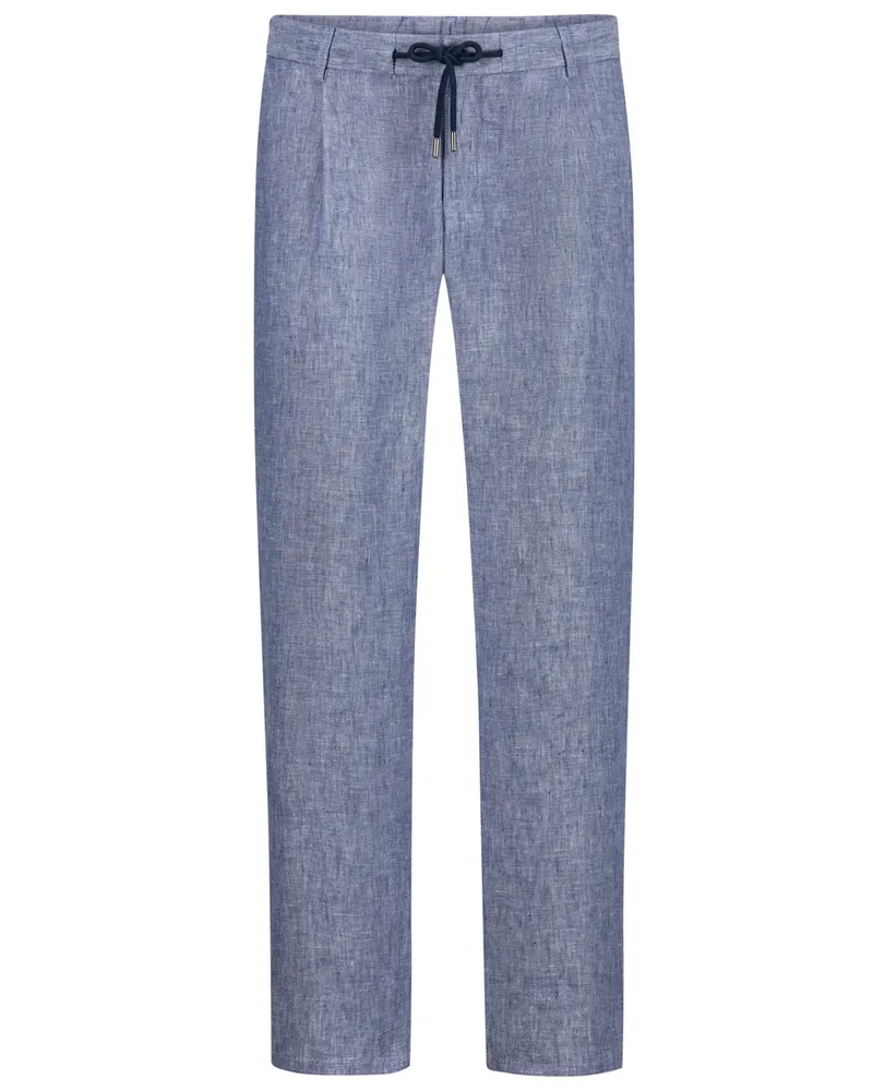 Hiltl Leinenhose Turin mit Bundfalte und Dehnbund, Slim Fit in Hellblau