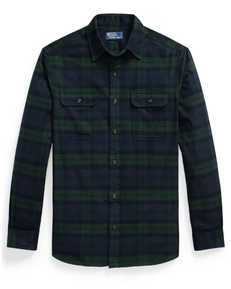 Ralph Lauren Flanellhemd mit Tartan-Muster, Classic Fit in Marine