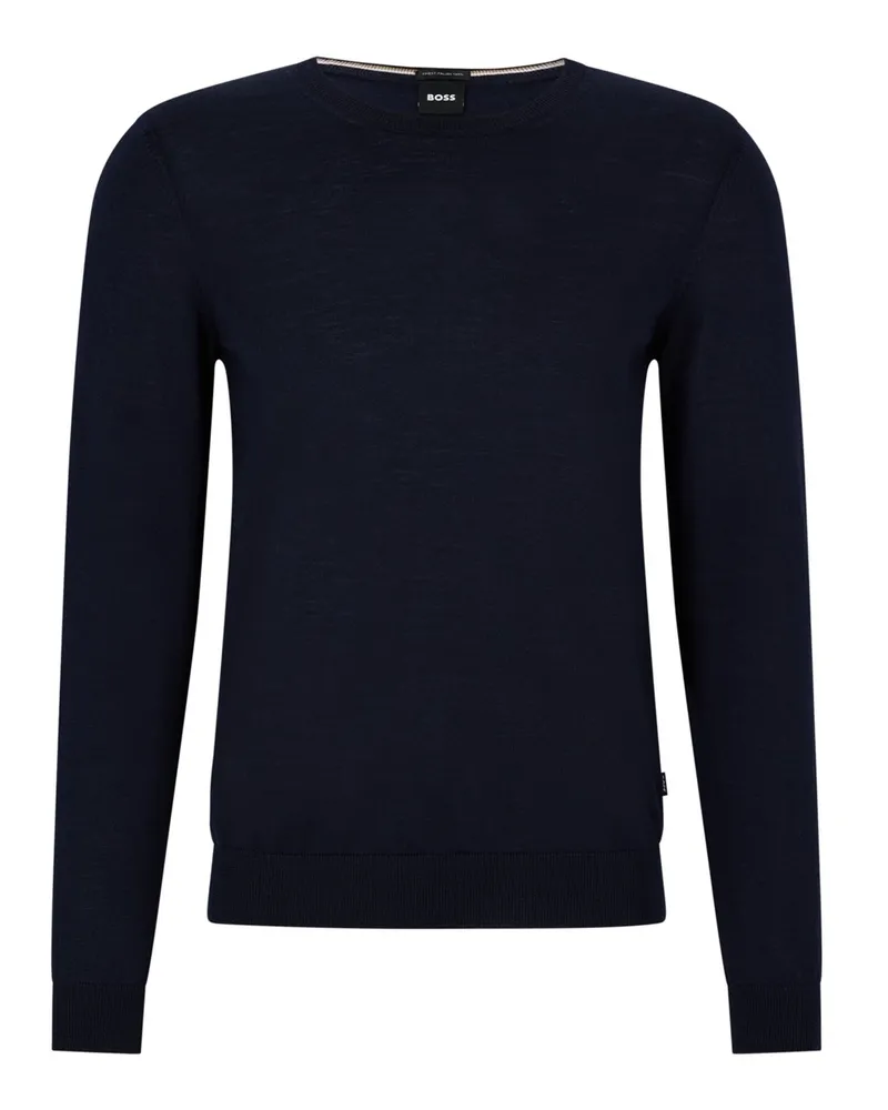 HUGO BOSS Leichter Pullover aus Schurwolle in Marine