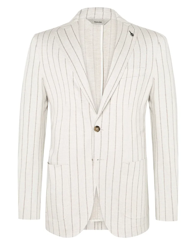 PAOLONI Einreihiges Sakko mit Nadelstreifen in Jersey-Qualität in Offwhite