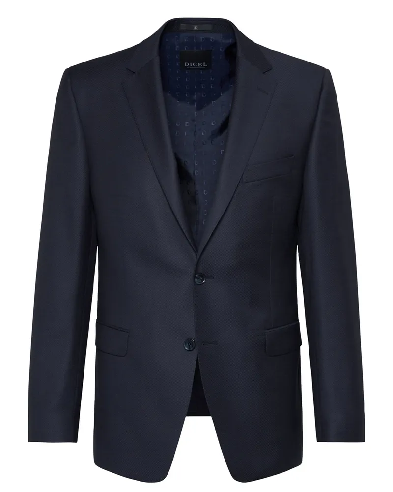 Digel Sakko Duncan aus Schurwolle mit Pinpoint-Muster, Modern Fit in Marine