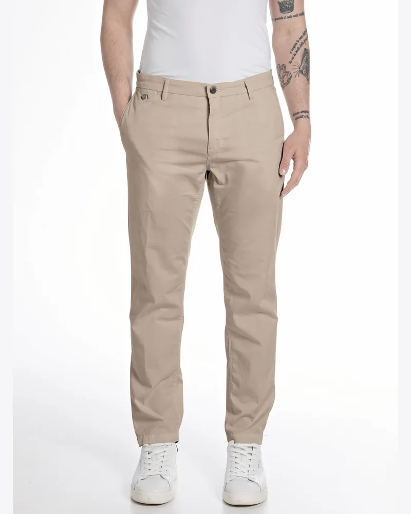 Replay Leichte Chino Benni mit Stretchanteil, Regular Fit in Beige