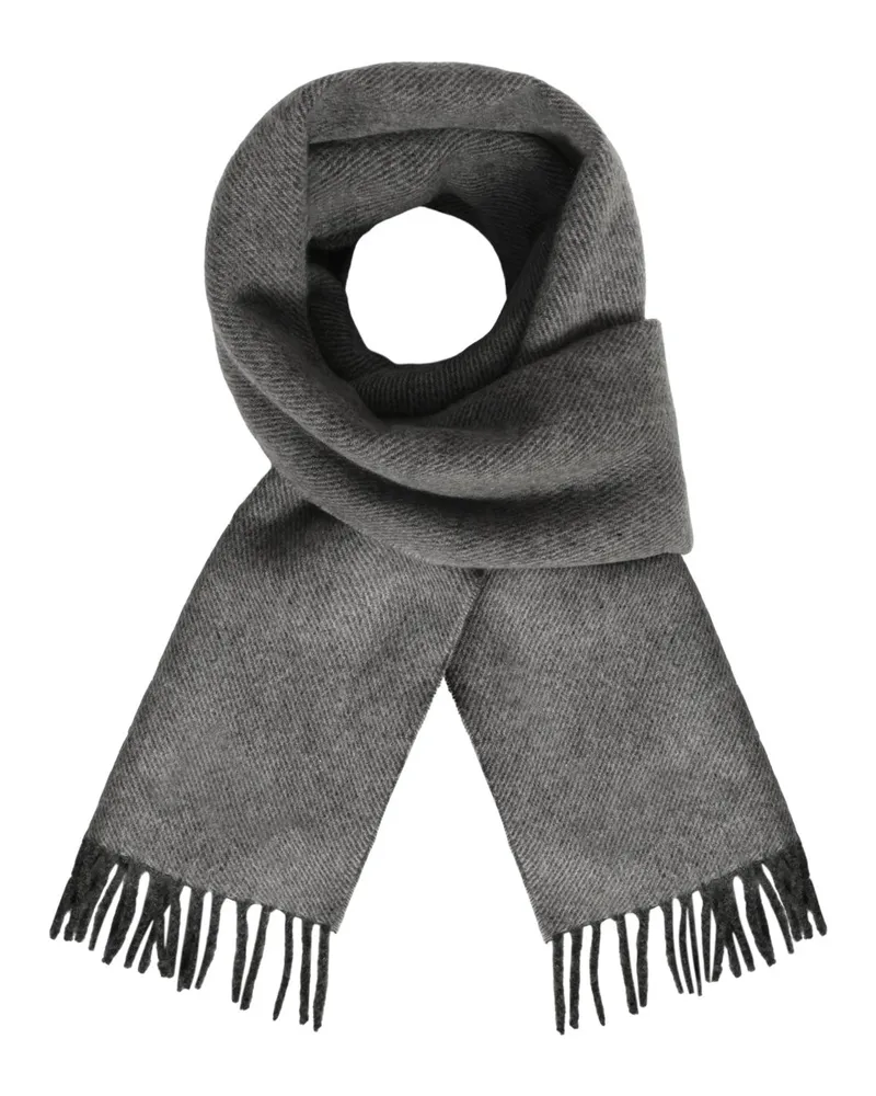 DANTE Fransen-Schal aus Kaschmir in Doubleface-Optik in Grau
