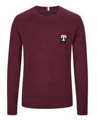 Tommy Hilfiger Pullover aus Baumwolle mit Logo-Stickerei Bordeaux