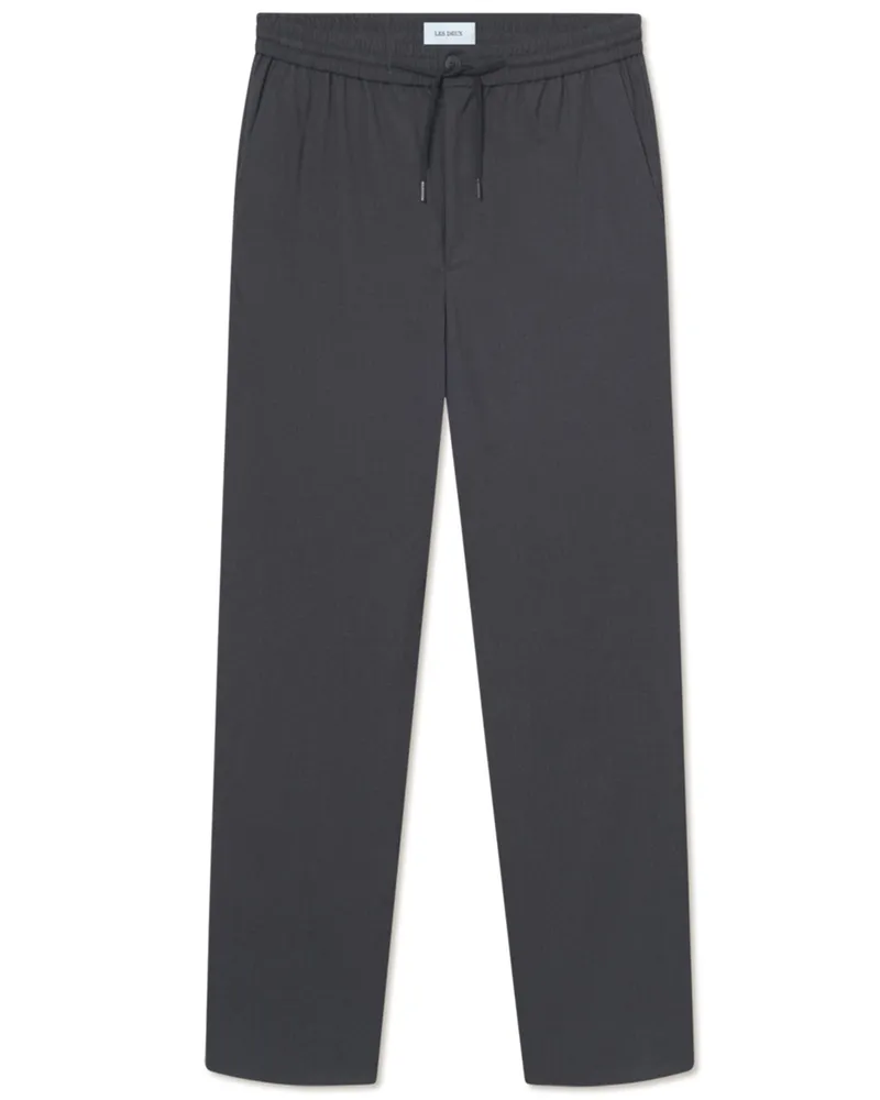 LES DEUX Jerseyhose aus einem Stretch-Mix mit Tunnelzug, Tapered Fit in Anthrazit