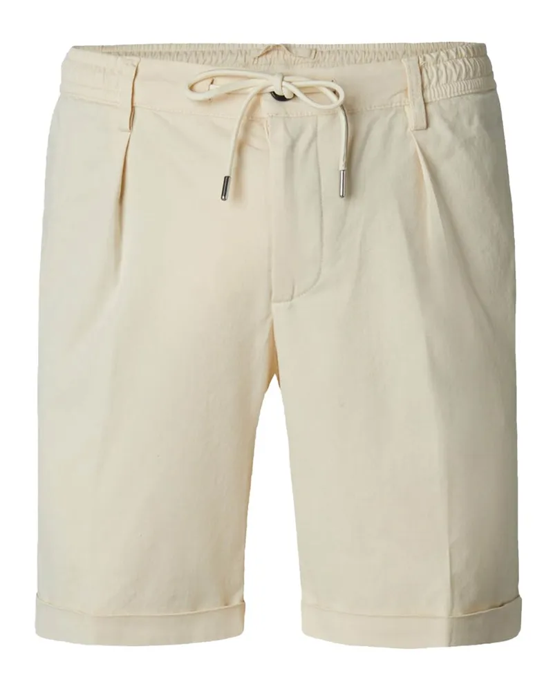 Profuomo Leichte Bermudashorts mit Bundfalte und elastischem Bund Beige