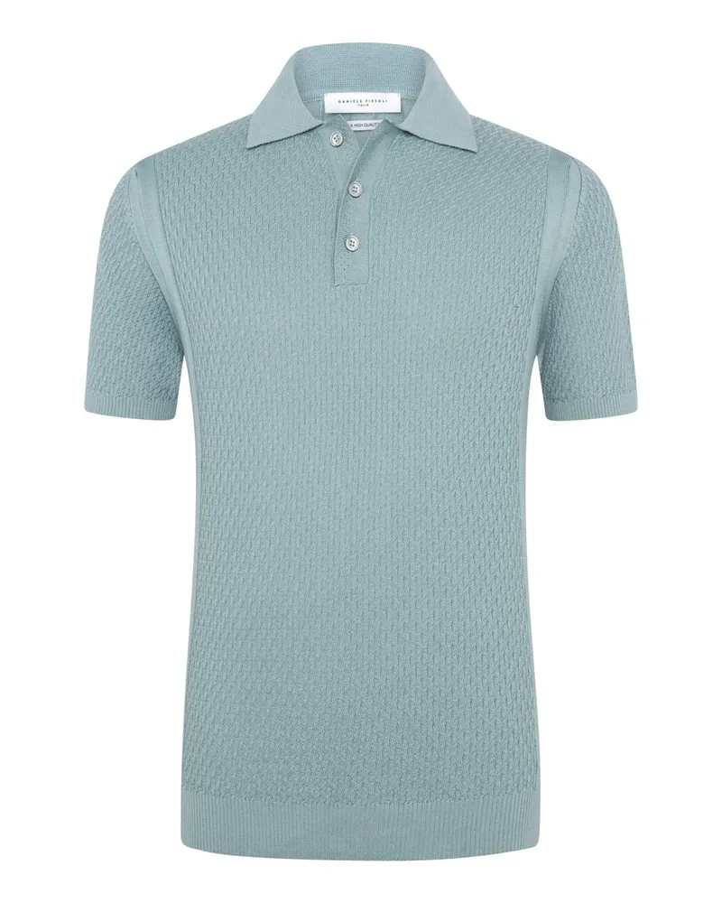 Daniele Fiesoli Leichtes Poloshirt aus edler Giza-Baumwolle in Hellblau