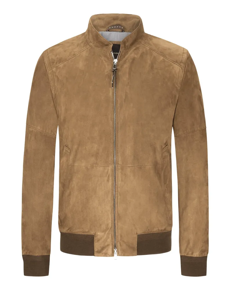 windsor. Blouson Borello aus softem Veloursleder in Cognac