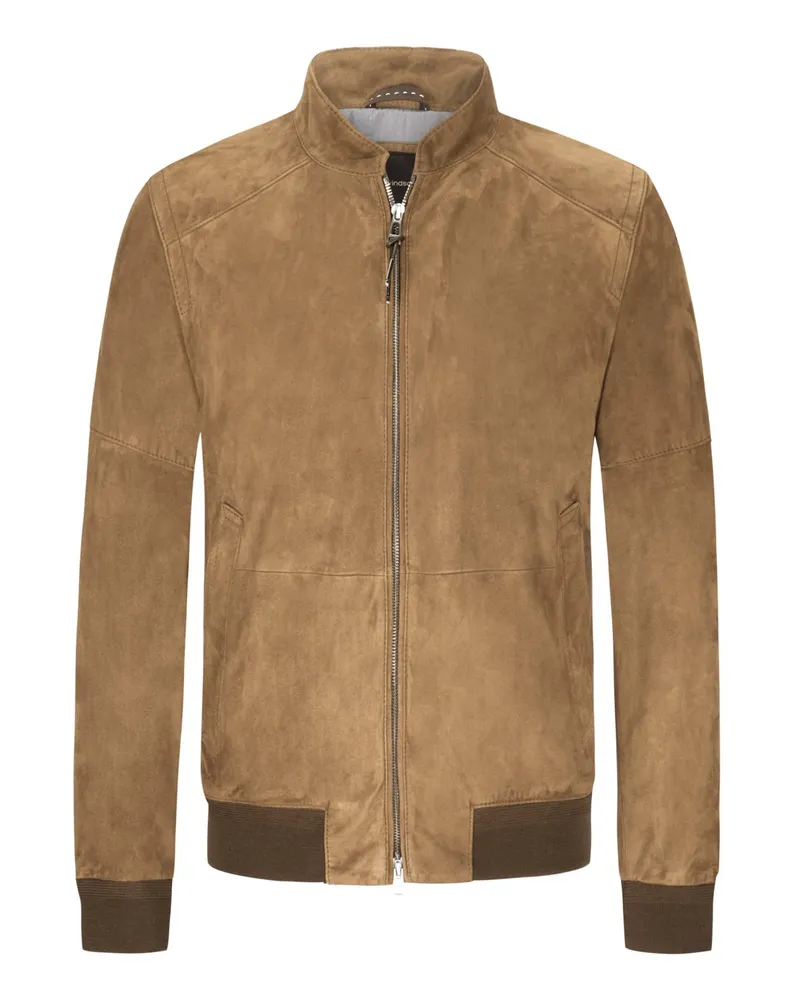 windsor. Blouson Borello aus softem Veloursleder in Cognac