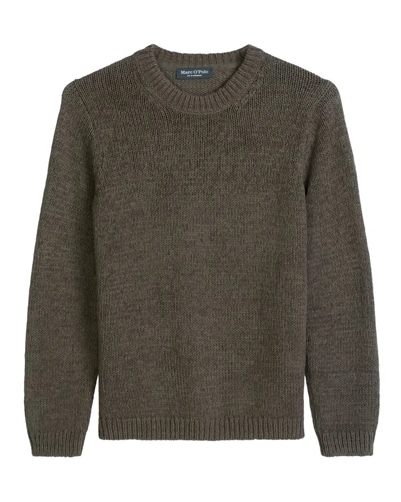 Marc O'Polo Leichter Rundhalspullover aus einem Baumwoll-Mix in Braun