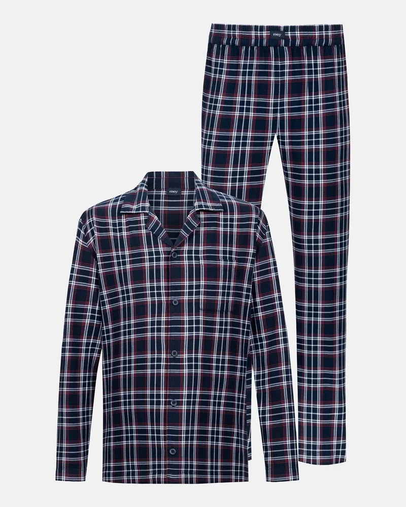 Mey Pyjama aus Baumwolle mit Check-Muster in Marine