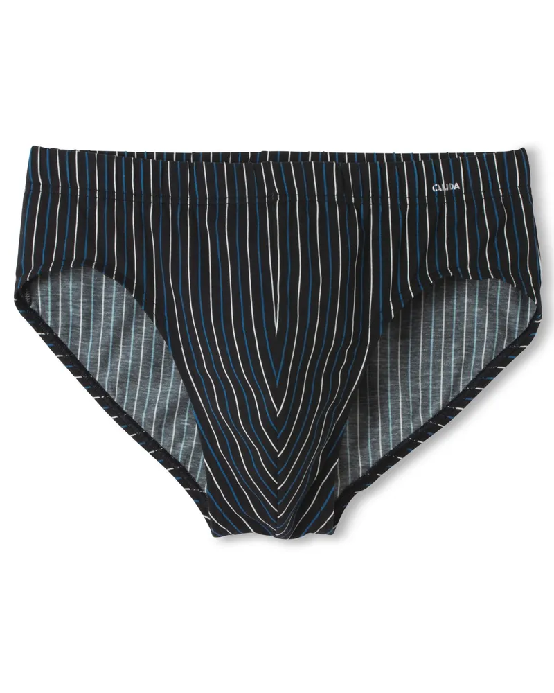 Calida Slip aus softem Baumwolljersey mit Streifenmuster in Schwarz