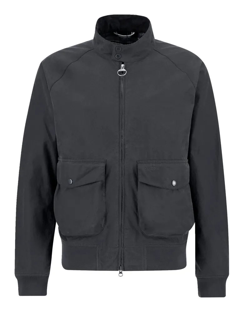 Barbour Gewachster Blouson Royston mit Stehkragen in Grau