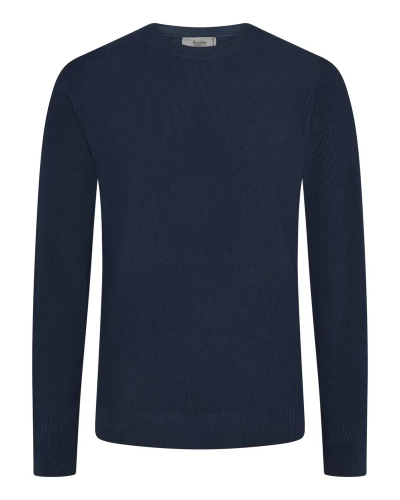 Ferrante Leichter Rundhalspullover aus Baumwolle in Marine