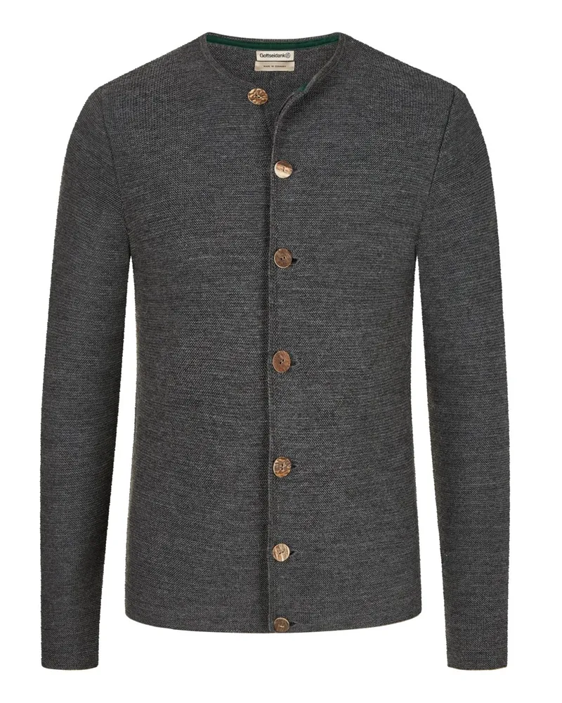 Gottseidank Trachten-Strickjacke aus reiner Schurwolle, Aloisius in Grau
