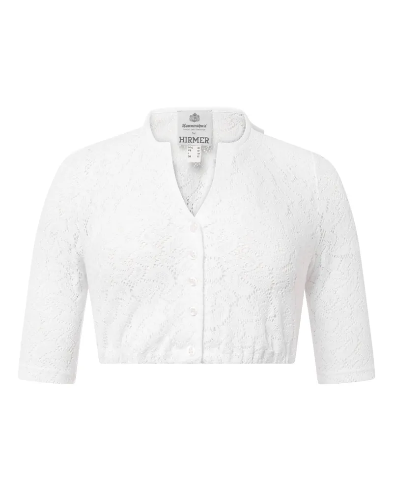 Hammerschmid Dindlbluse Gerlinde mit Spitze und kleinem V-Ausschnitt in Weiß